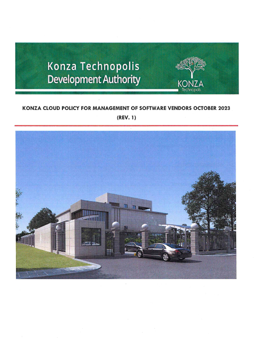 KONZA CLOUD POLICYFOR MANAGEMENT OF SOFTWARE VENDORS